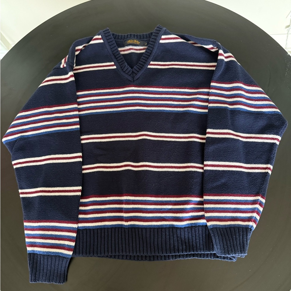 Brooks Brothers Multicolor Striped V-Neck Sweater